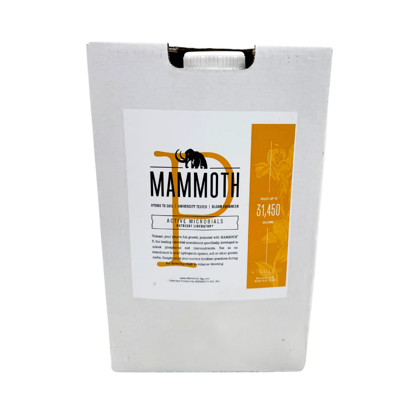 White bag with Mammoth label on a white background