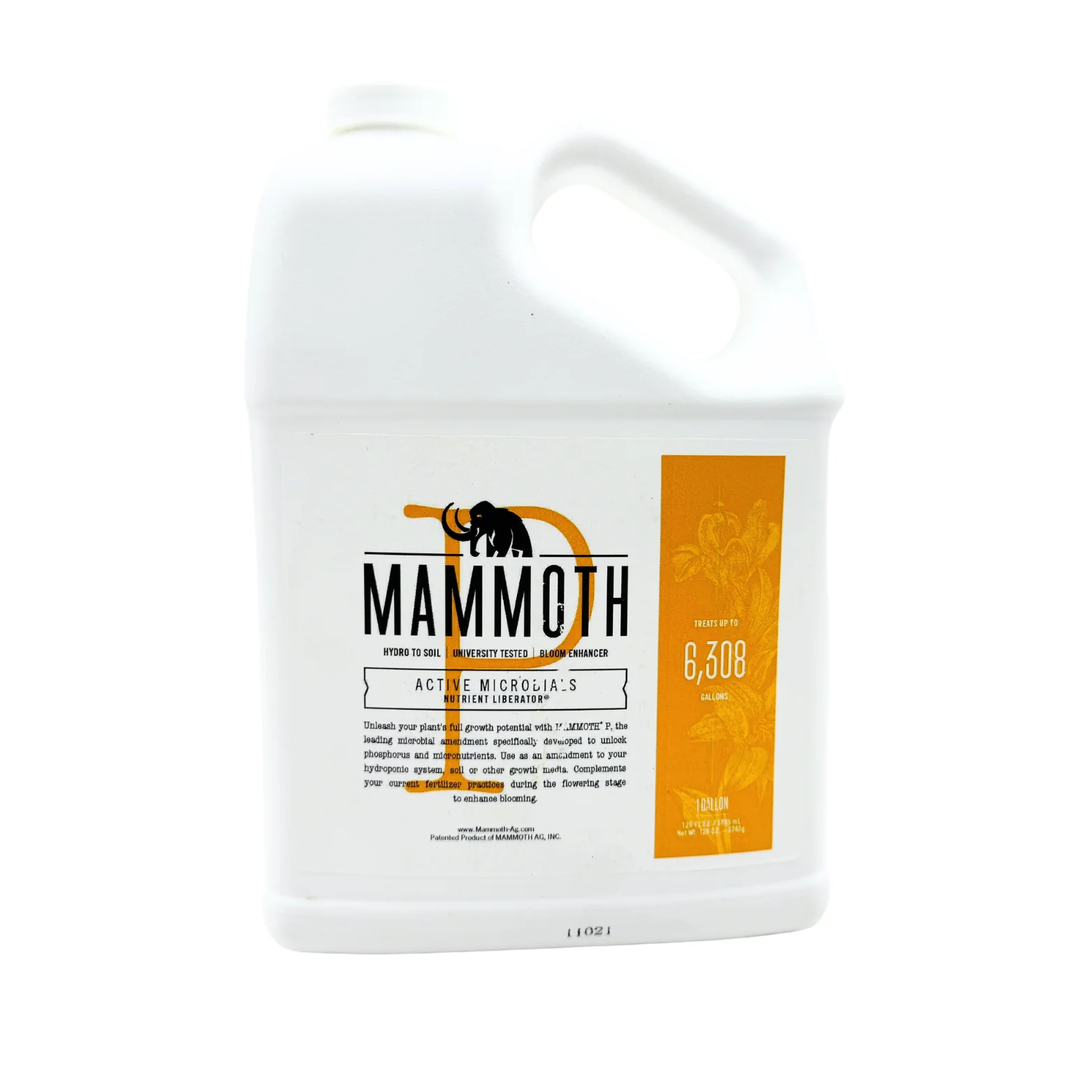 Mammoth fertilizer container on a white background